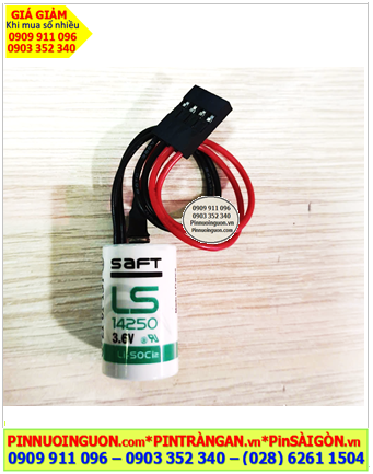 Saft LS14250 (Zắc 4holes); Pin nuôi nguồn PLC Saft LS14250 lithium 3.6v 1/2AA 1200mAh, Xuất xứ Pháp
